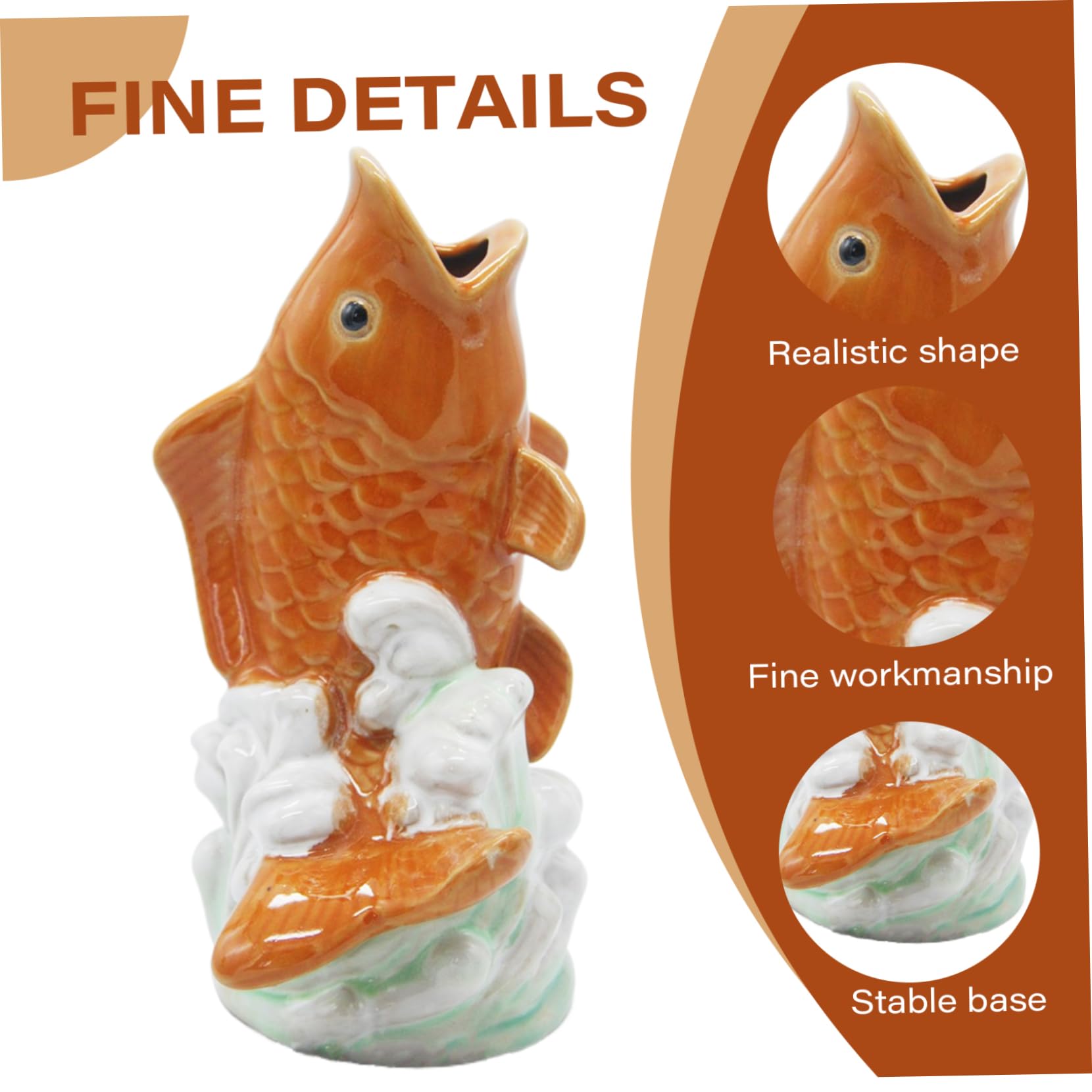 Cracheur de Fontaine | Cracheur d'étang, Fontaine à Poissons de Carpe en céramique, Statues d'étang Vintage 4, 7x3, 9x8, 7, cracheurs pour Petits étangs, terrasse Patio et Maison