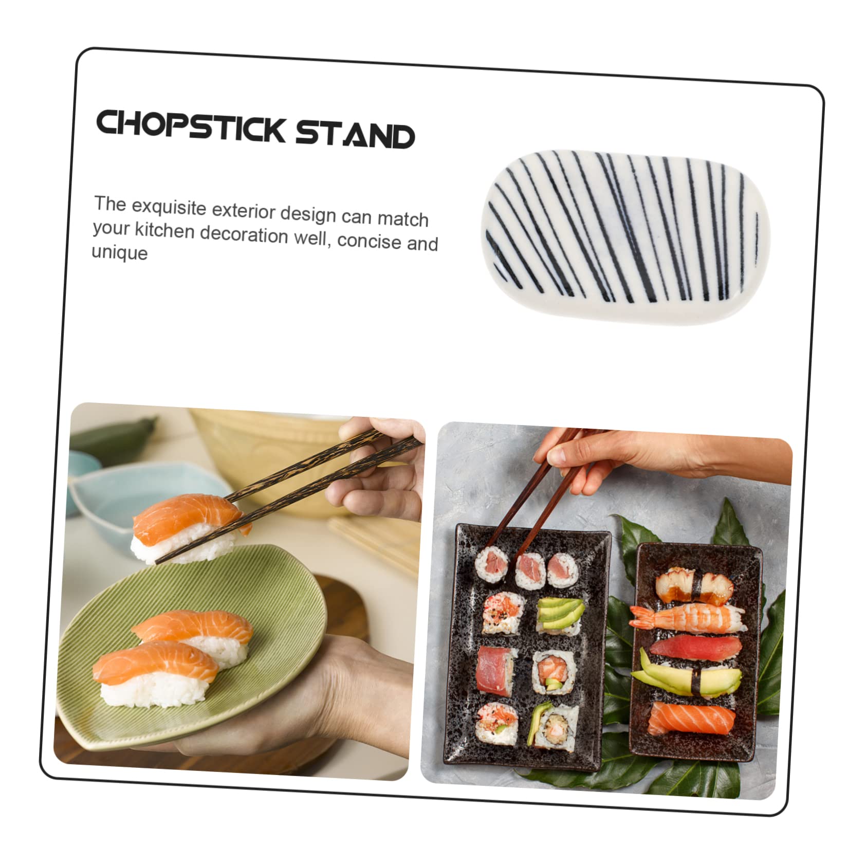 Support de baguettes 20 pièces Support de vaisselle Bleu Table de cuisine Cadeaux pour une nouvelle maison pratique Repose-baguettes en céramique Brosses Organisateur Rayures Ustensiles Fourchettes S