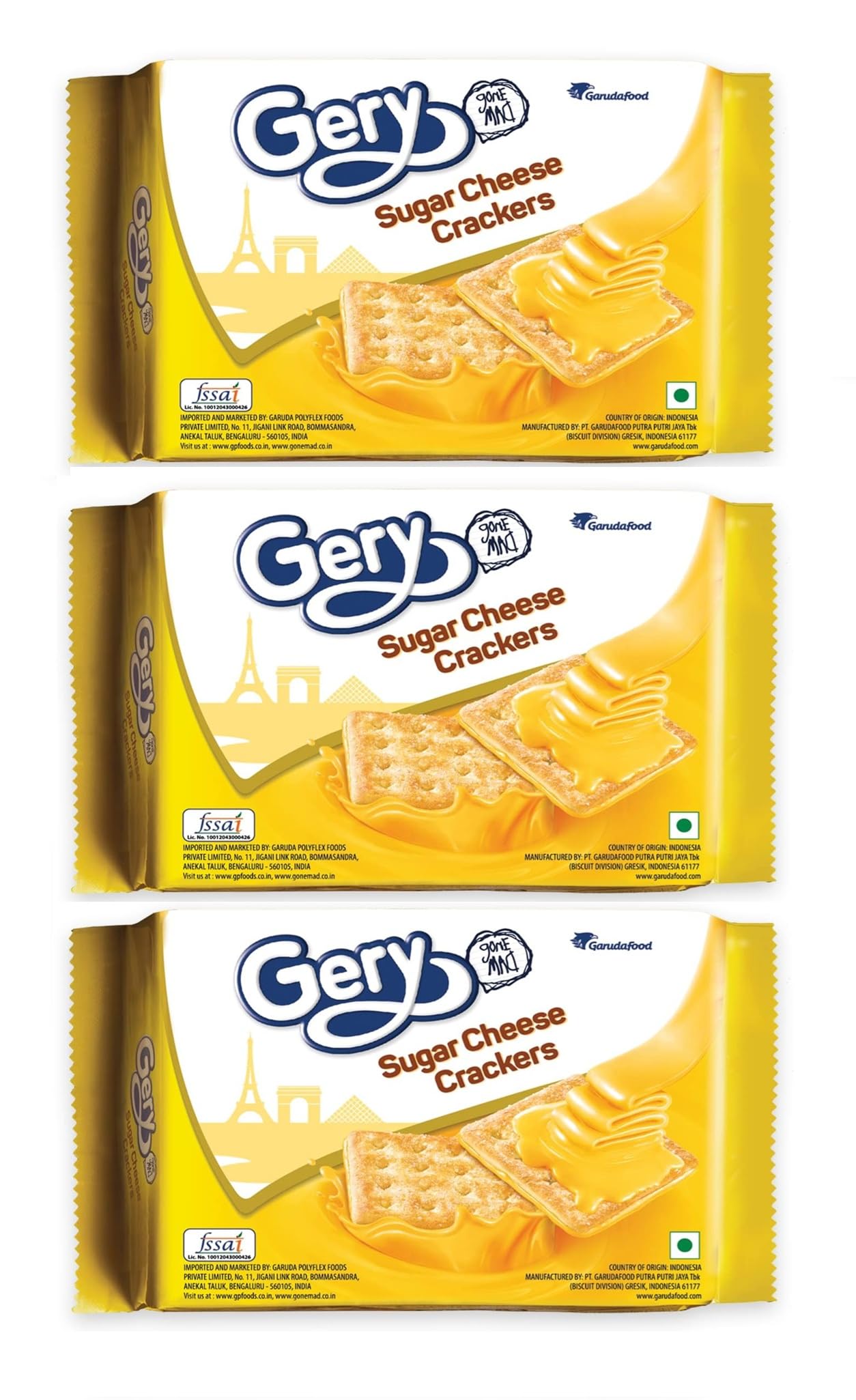 Gery Cream Cheese Crackers, Sweet & Savory Creamy Cheese Topped With Crunchy Biscuits 110gm Each (Pack of 3) Imported-image-9