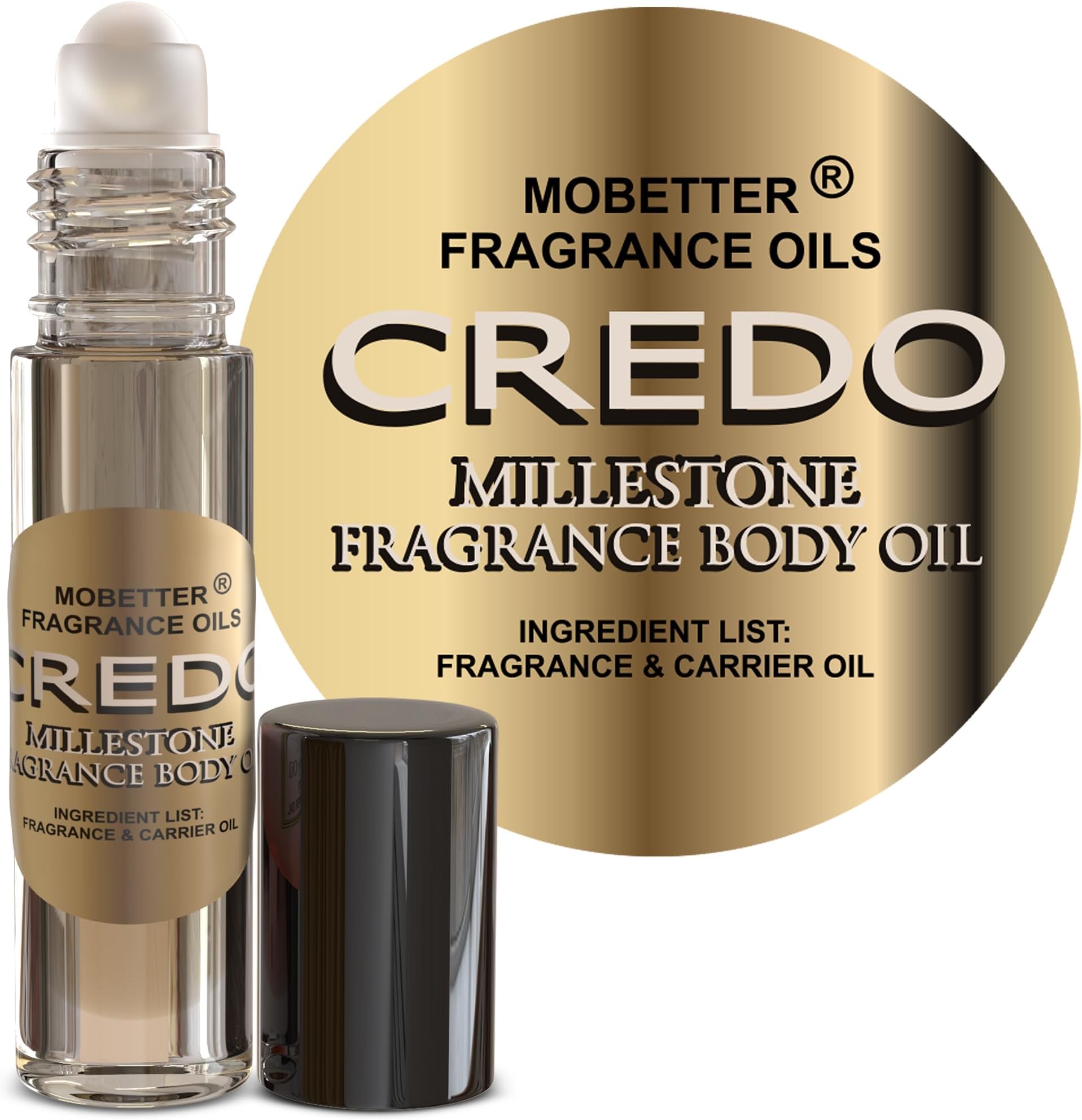 MOBETTER FRAGRANCE OILS Credo Millestone Unisex Body Oil 1/3 oz roll on Glass Bottle