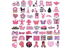 Breast Cancer Awareness Pink Ribbon Crocs Shoe Charms