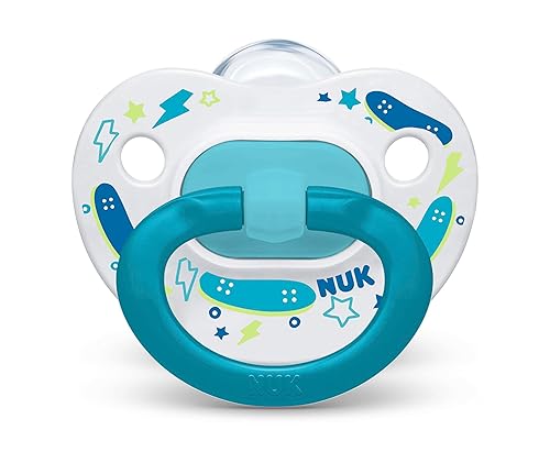 Miniatura 4 de NUK Orthodontic Pacifier Value Pack Boy 6-18 Months 3-Pack Gray Bees, Pink Bees, Pink Party, Teal Party, Trendline