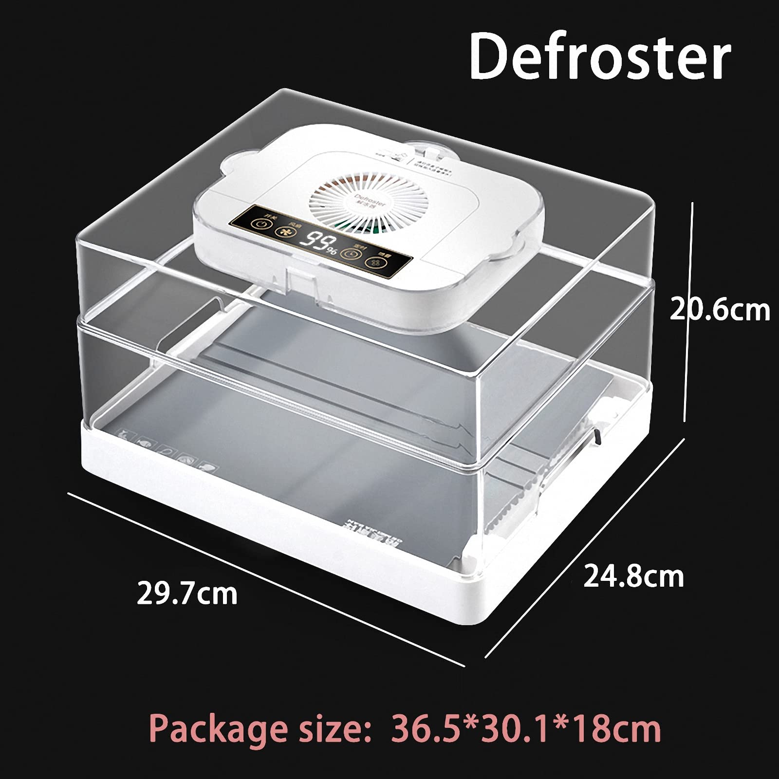Thermo-Auftauplatte für Gefrorene Rindersteaks, schnelles Auftauen mit konstanter Temperatur für den Haushalt, Lebensmittel-Auftaugerät mit 4 Kaltlichtern, weiß, 30 x 25 cm