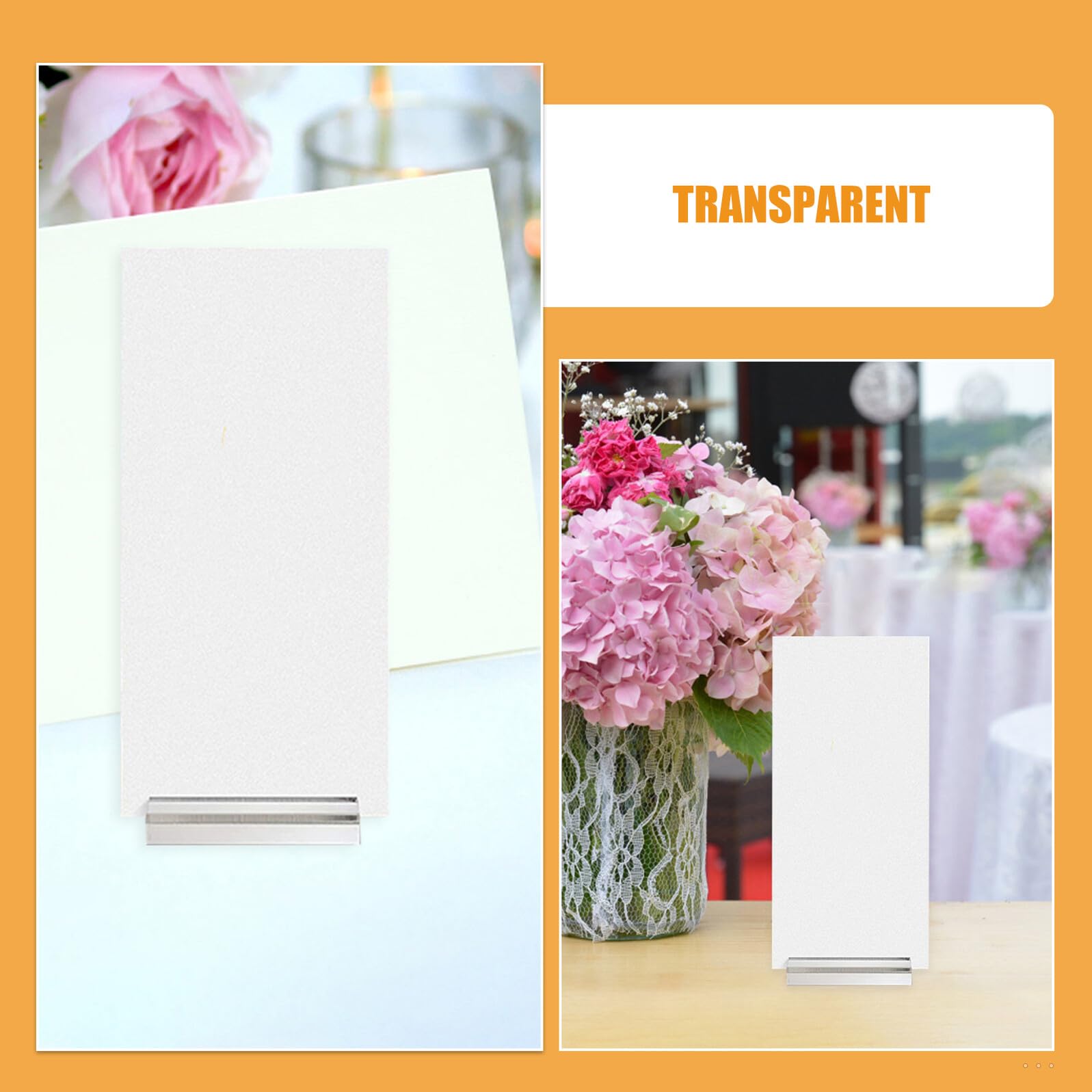 BESTYASH 10stücke Acryl Kartenhalter Transparent Kartenpräsentationsständer für Hochzeiten Ausstellungen und Partys Namenskartenhalter aus Acryl