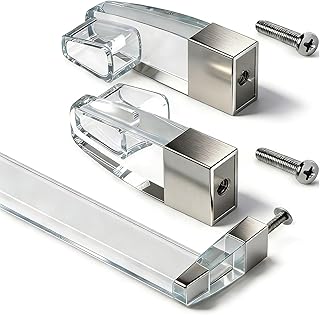 Clear Acrylic Shower Door Towel Bar Brackets with Chrome Sleeve for Alumax/Basco Shower Door Rods (2 Pack) (Towel Bar not Included)