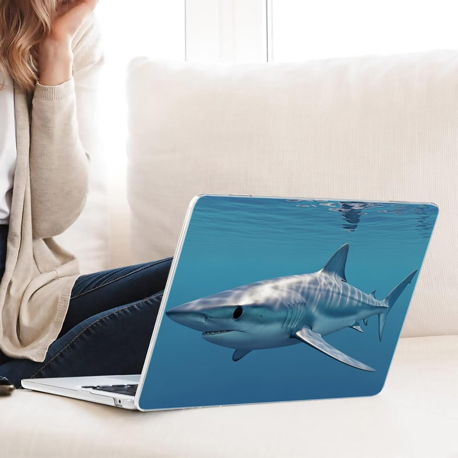 Compatible with MacBook Neo 13-inch, Hard Shell Case with Keyboard Cover and Screen Protector (A3404 A18 Pro chip, 2026 Release) - Shark Attack MC23324