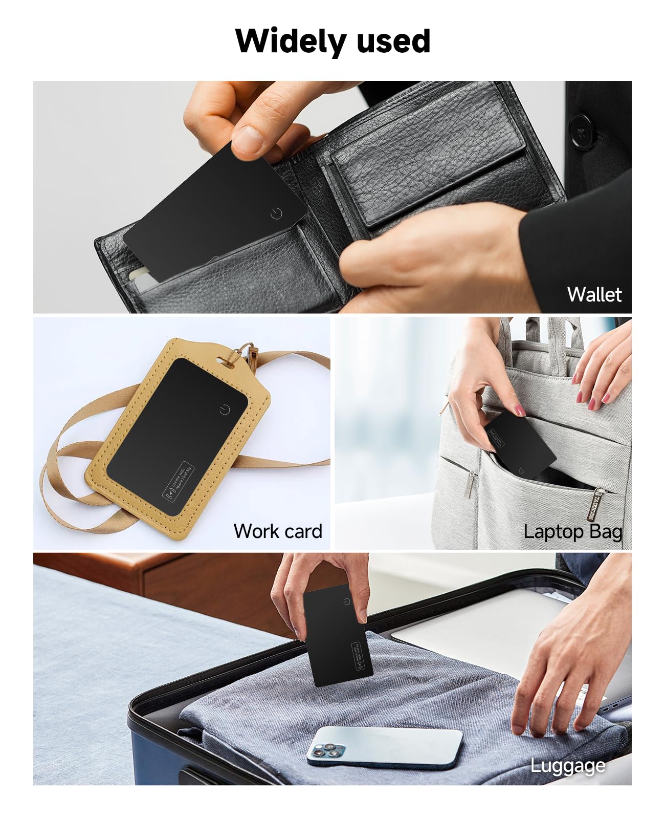 2 pcs Airtag Card Wallet Finder, BT Tracker et localisateur d'articles pour étiquettes de bagages, passeports
