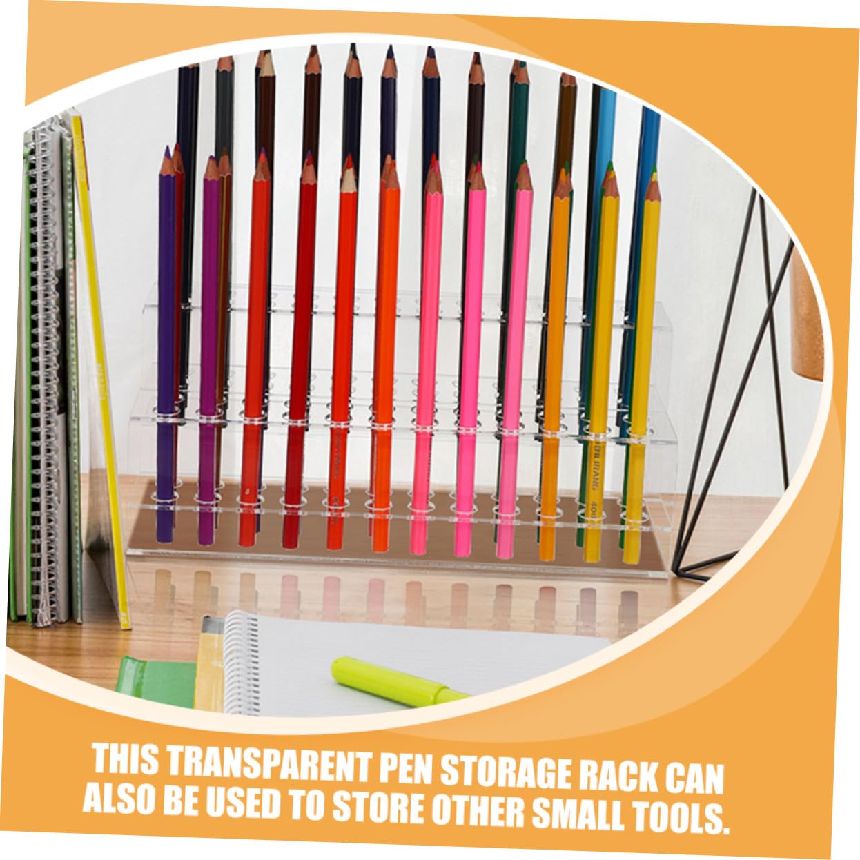 ABOOFAN 2pezzi Portapenne in Plastica Trasparente da Espositore per Penne e Matite Organizer da Scrivania Multiforo Contenitore per Penne Sfera e Piccoli Pennelli