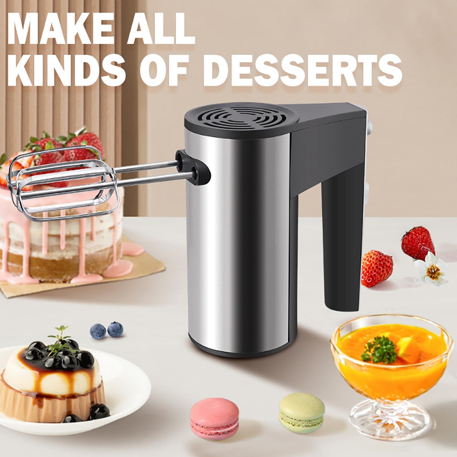 COYEUX Frullatore Elettrico da 500 W, Frullino Manuale a 5 velocità con Frusta, per Preparare Torte, Biscotti E Montare La Panna, Parti Smontabili Facili da Pulire