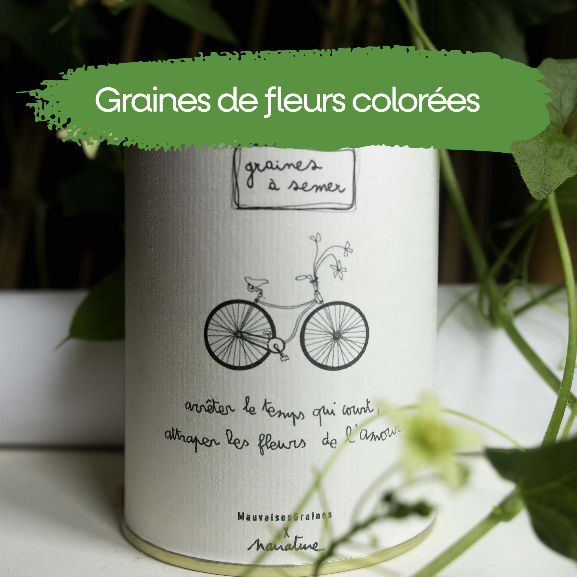 Kit De Fleurs à Semer Mauvaises Graines - Boîte Prête à Pousser - Graines Colorées - Cadeau Écolo Français