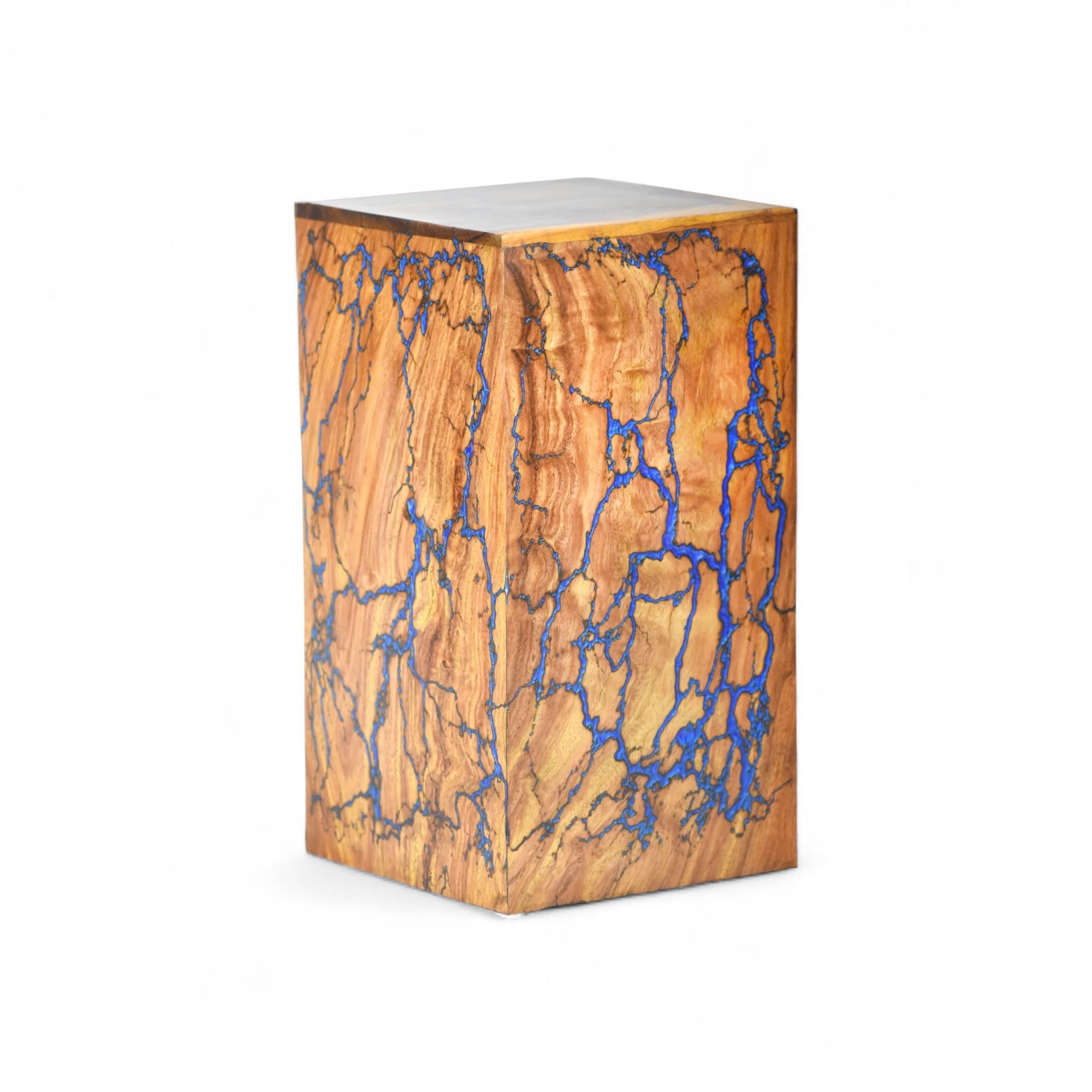 Wooden Cremation Urn for Human Ashes, Decorative Indian Rosewood & Resin Urn Box for Ashes