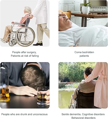 Miniatura 5 de YINJIPIN Correa de sujeción de cama para ancianos, correa de cama de retención para demencia, cinturón ajustable con diseño fijo de cintura y