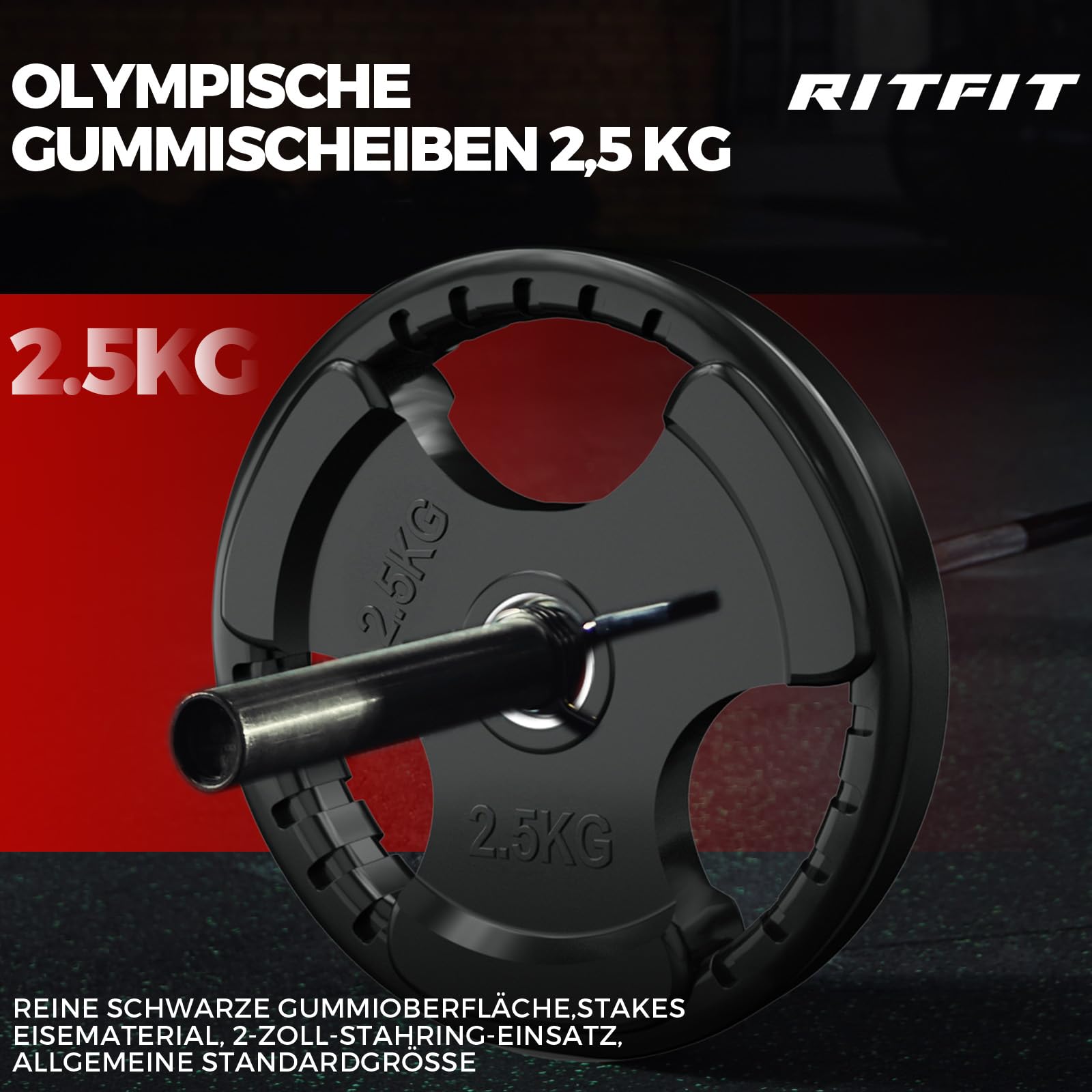 RitFit Juego de discos de pesas olímpicos, 2,5-25 kg