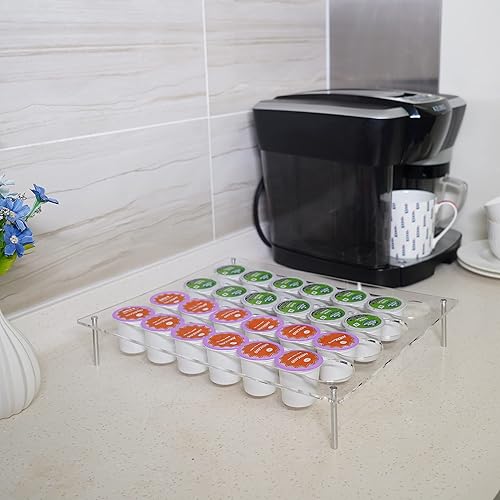 Miniatura 7 de SHENGKADU Organizador de cápsulas de café de montaje en pared compatible con cápsulas de 24 K, encimera funcional en el cajón y adhesivo de montaje