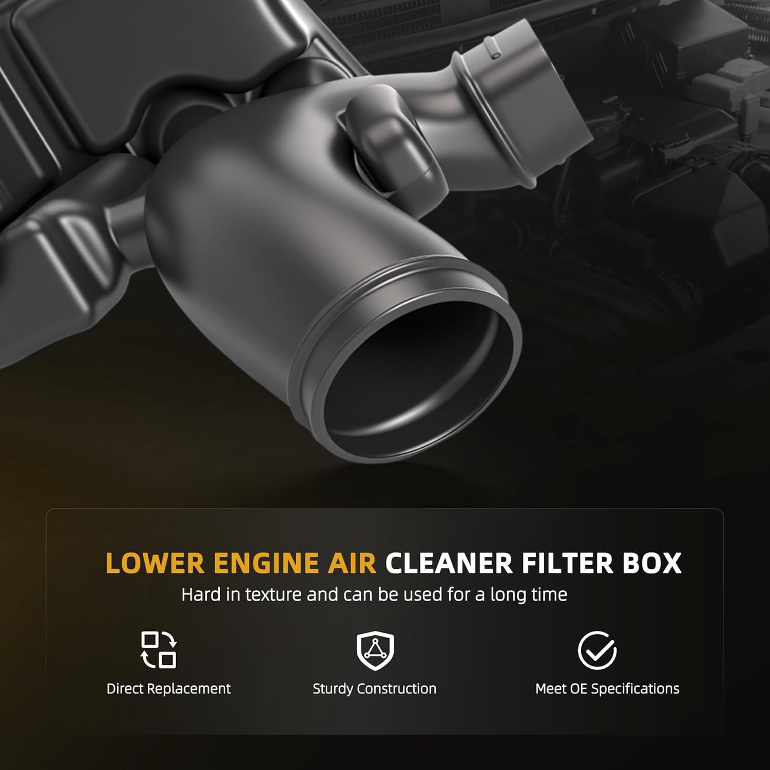 Lower Engine Air Cleaner Intake Resonator Chamber Assembly Filter Box, Compatible with Honda Accord 2.4L/3.5L 2013-2017#OE 17230-5A2-A00 172305A2A00