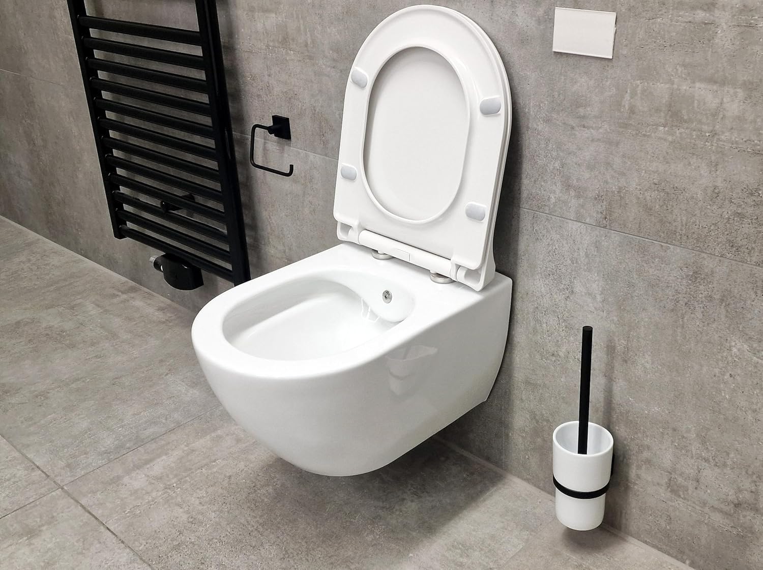 Juego completo de inodoro colgante de pared, función de bidé, juego completo de inodoro, sin bordes, elemento de pared, cisterna, sin bordes, tapa de cierre suave