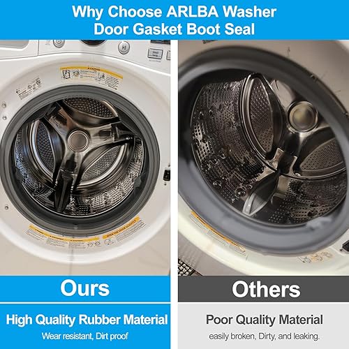 Miniatura 4 de MDS64237202, MDS47123602 - Junta de puerta de arandela compatible con LG Kenmore arandela de repuesto sello de puerta de goma MDS64237201, 1529948,