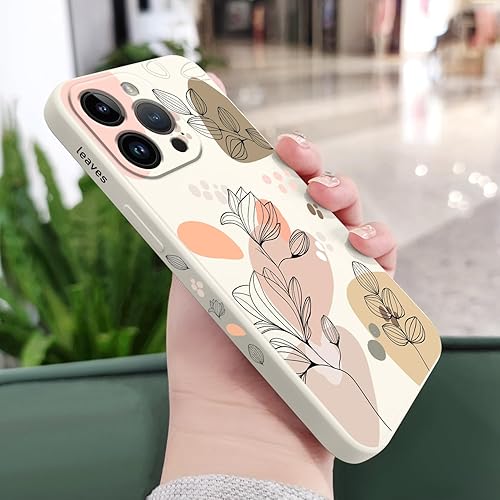 Miniatura 2 de Fundas para iPhone 15 Pro Max, funda para iPhone 15 Pro Max Side Morandi diseño de patrón de flores, protector de lente de cámara suave a prueba de