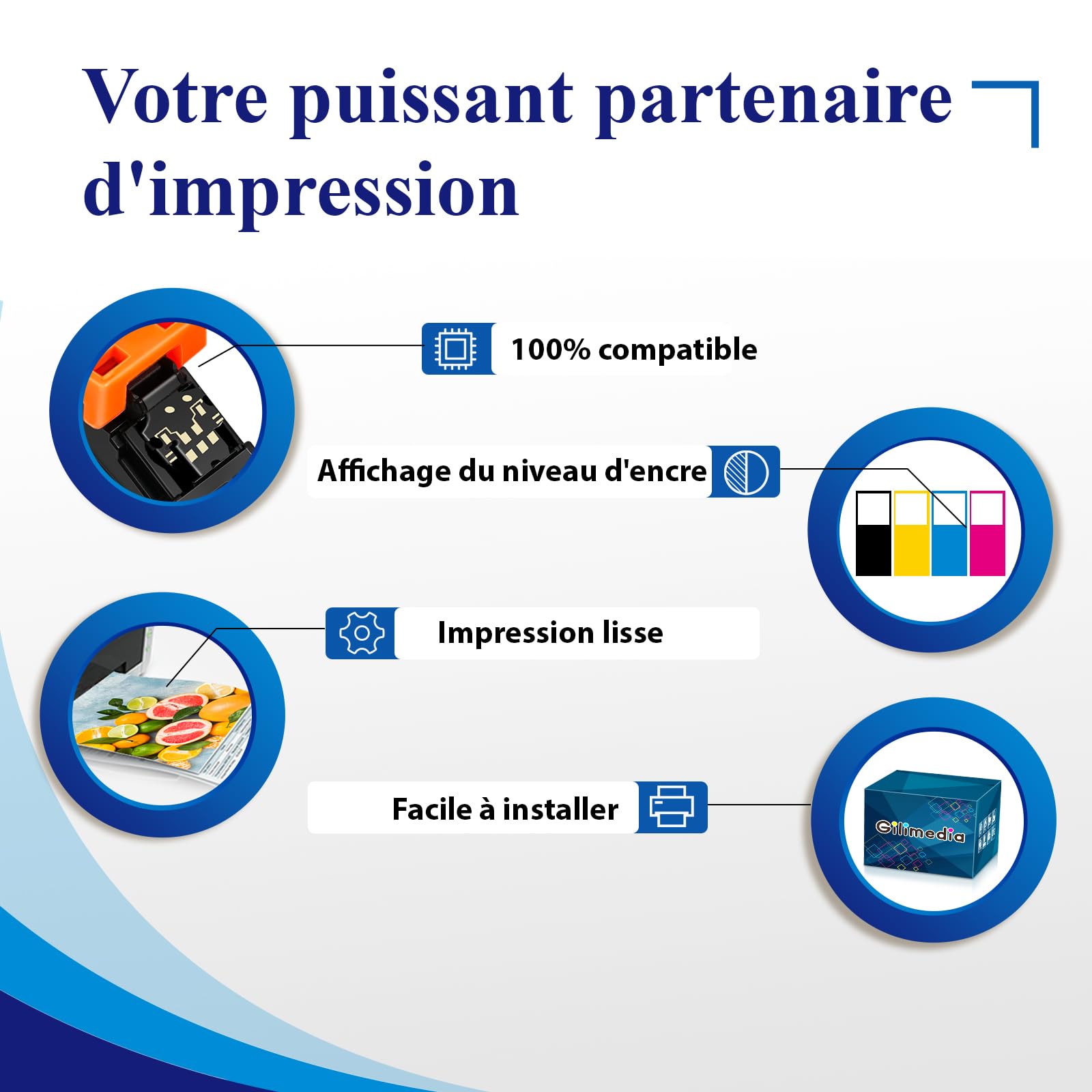 Cartouche Compatible T3AZUR Cyan Pour Canon PGI2500XL - Pour Imprimantes Maxify Série IB/MB