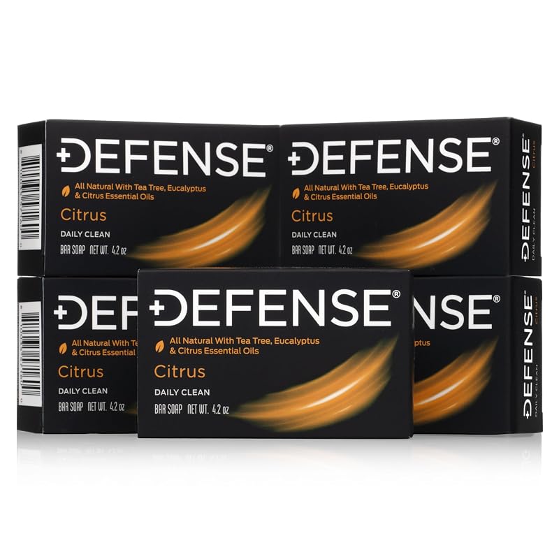 Defense Soap Citrus Bar 5PK All Natural Tea Tree, Eucalyptus & Citrus