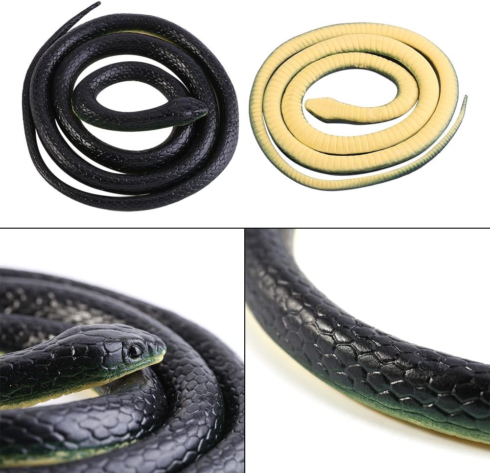 Realistic Fake Rubber Snake Toys Soft Rubber Snake Toy 52 Inch Long for Funny Joke Prank Toy Gift