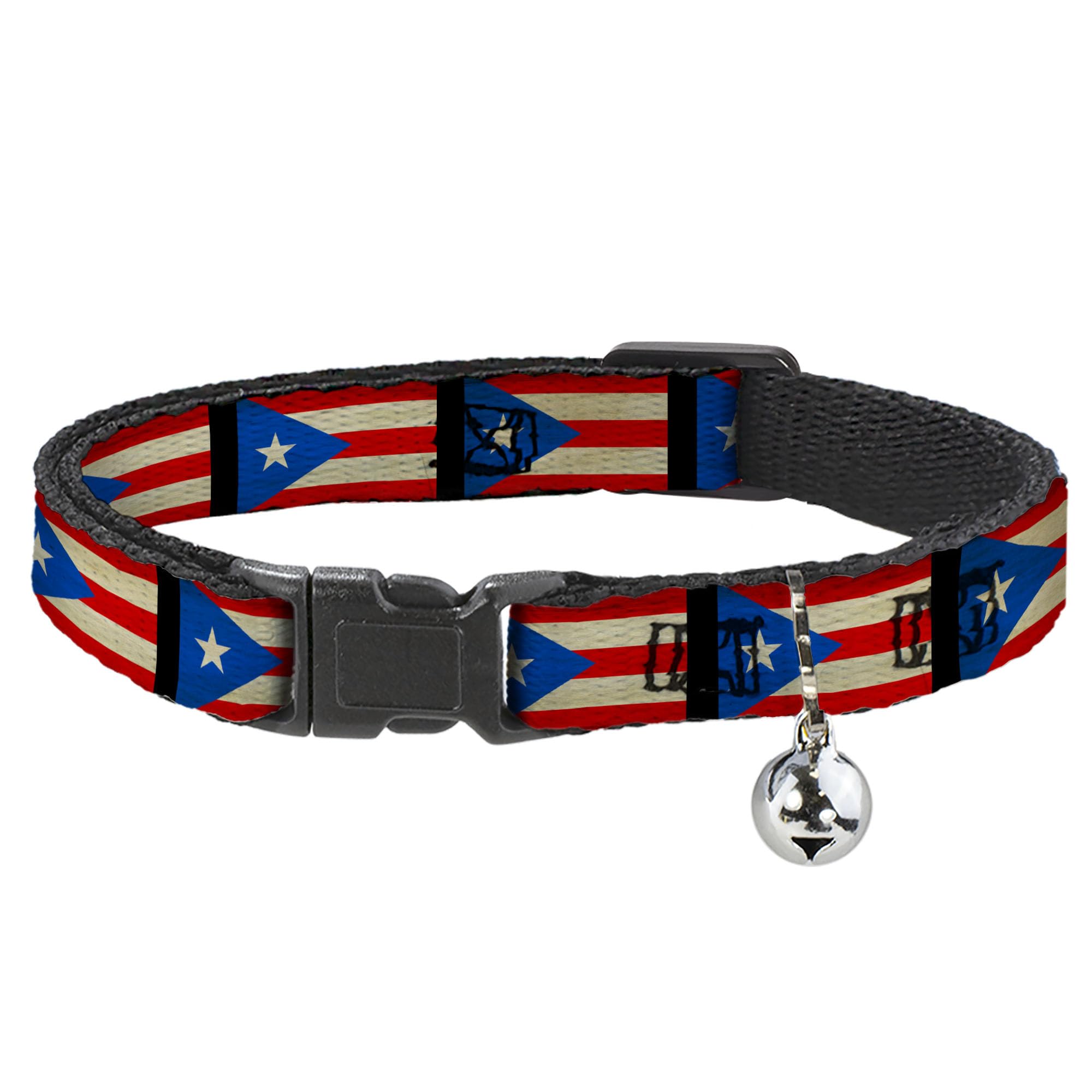 Collar de gato breakaway ajustable de 8-12 pulgadas bandera Puerto Rico