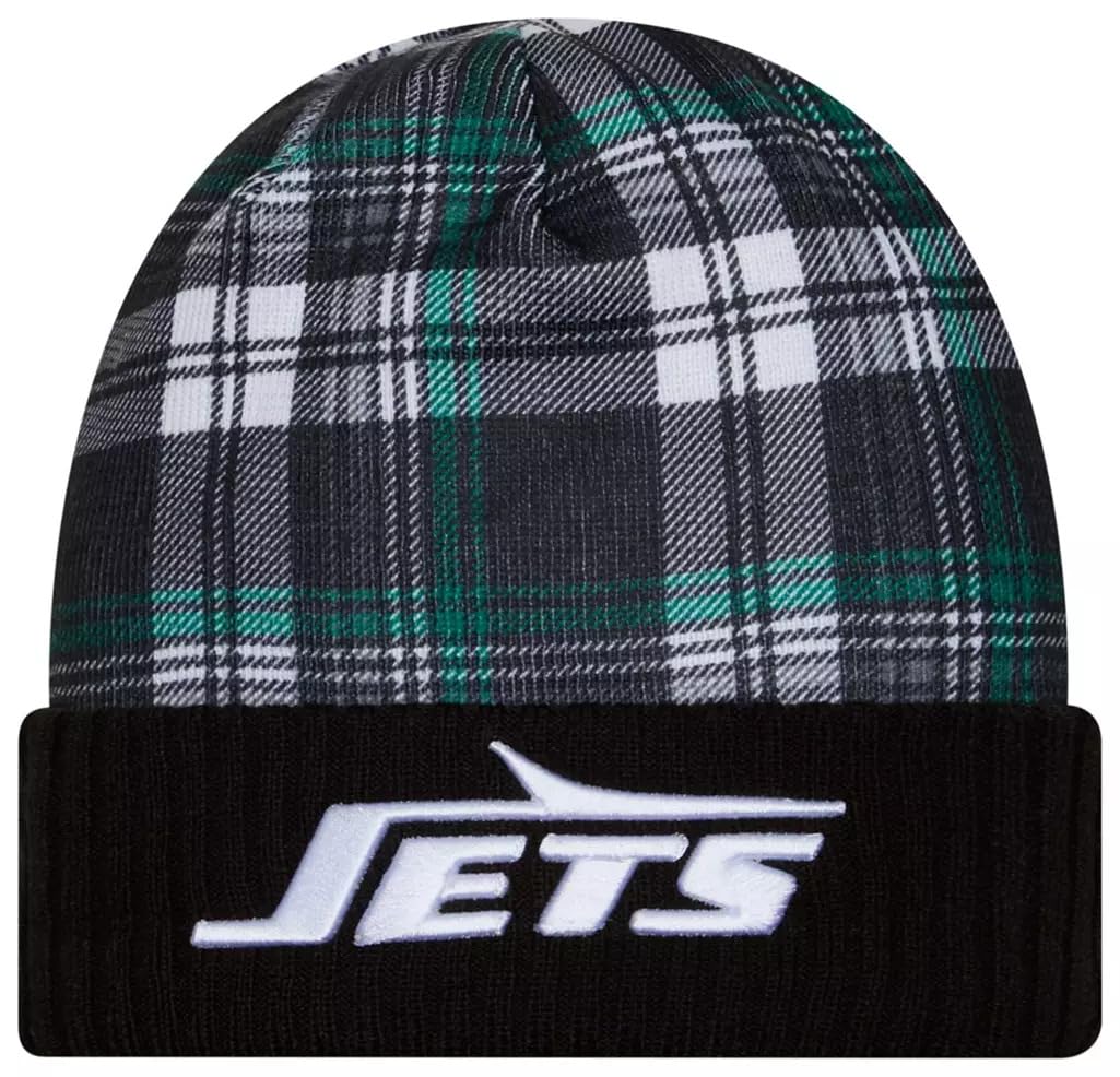 New Era Men's NFL Sideline Statement Cuffed Knit Hat, New York Jets, Black, One size โ image 1