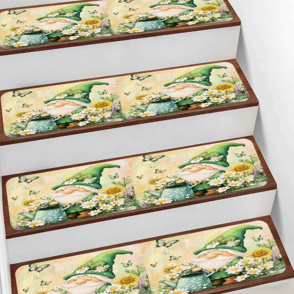 Alfombrillas de escalera para interiores con diseño de girasol ideales para escalones de madera