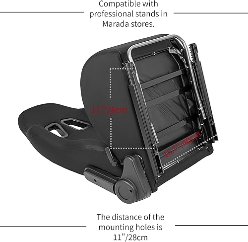 Miniatura 7 de Marada Asiento de carreras con diapositiva ajustable para rueda de carreras Simulador Soporte Cabina Asiento Ajustable Respaldo Tela Transpirable