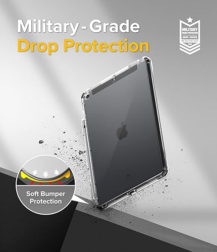 Miniatura 6 de Ringke Fusion Plus con parachoques suave compatible con iPad de 9 generación (10.2 pulgadas, 2021), iPad de 87 generación, transparente, a prueba de