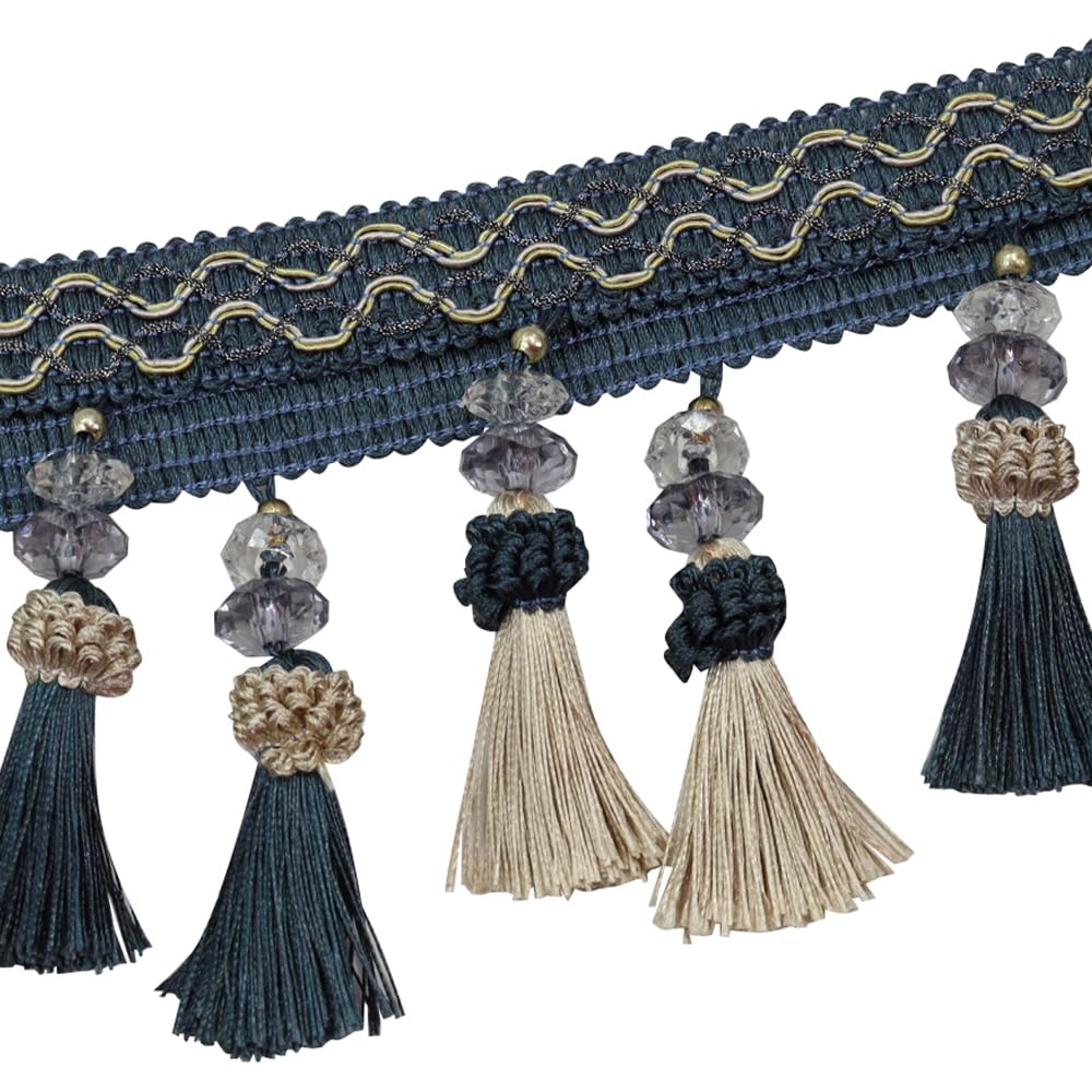 GIVBRO Frangia con nappe intrecciate perline di cristallo da appendere