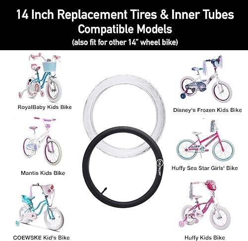 Miniatura 8 de CALPALMY (2 Sets) 18Kids Bike Replacement Tires and Inner Tubes - Fits Most Kids Bikes Like RoyalBaby, Joystar, and Dynacraft - Made from BPALatex