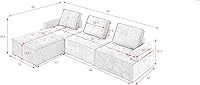 Vista 2 de RUNWON L-Shaped Corner Couch Sectional, DIY Combination,Modern Sofas for Living Room and Bedroom,Grey, Gray