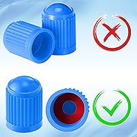 Vista 4 de Outus 20 piezas de tapas de vástago de válvula de neumático Tapas de válvula de neumático de plástico universales negras para bicicleta, bicicleta