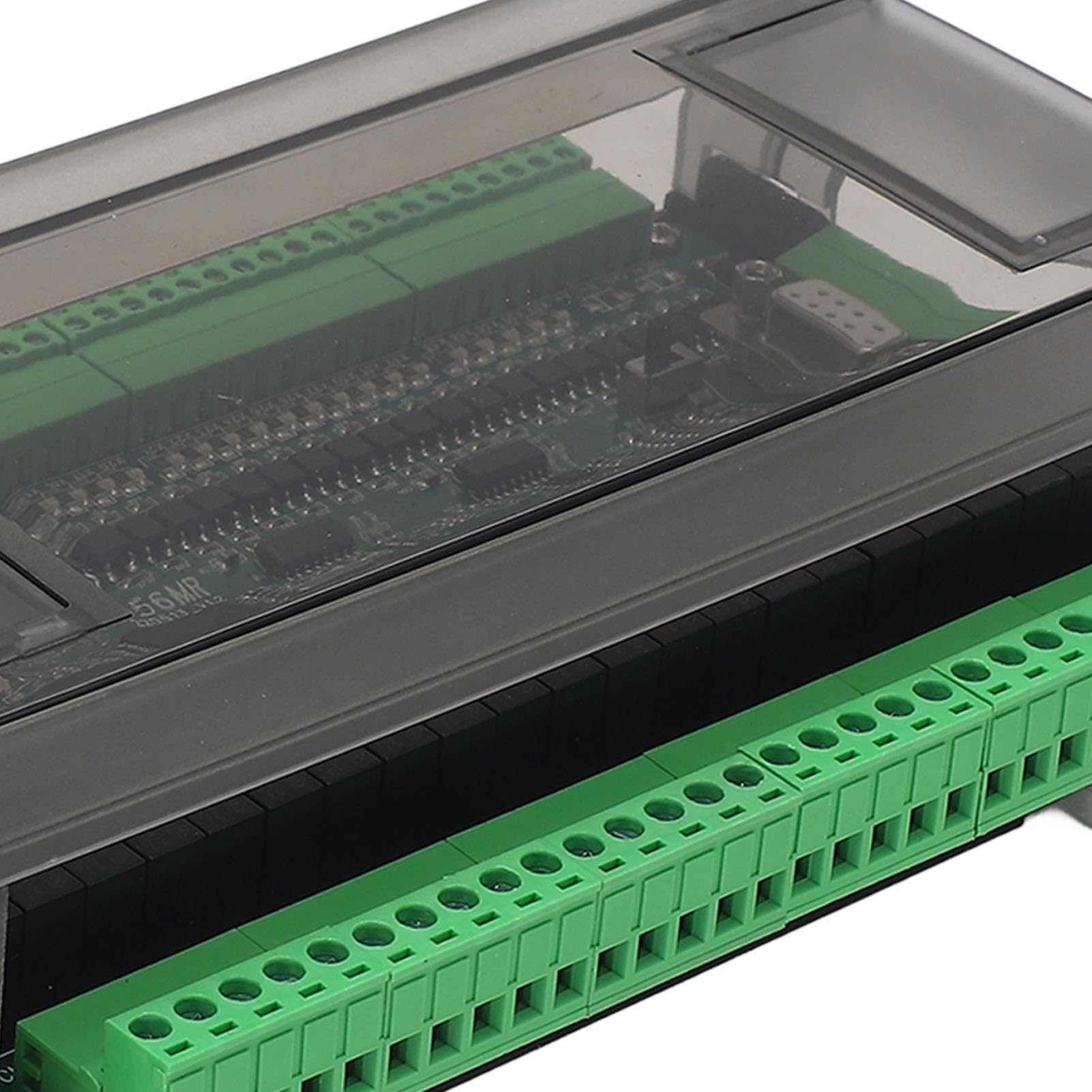 Controlador PLC industrial SustVita DC 24V, módulo controlador lógico FX3U 56MR con 32 entradas 24 salidas, memoria de 8000 pasos, admite texto y pantalla táctil