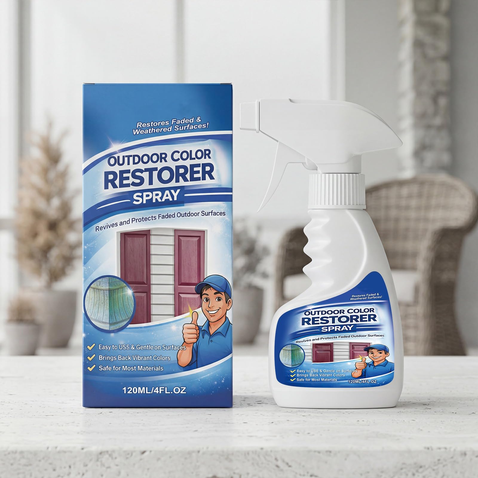 120 ml długotrwałego roztworu do renowacji mebli, spray do renowacji kolorów na zewnątrz, regenerator z tworzywa sztucznego, powłoka wykończeniowa chroniąca przed promieniowaniem UV, obróbka