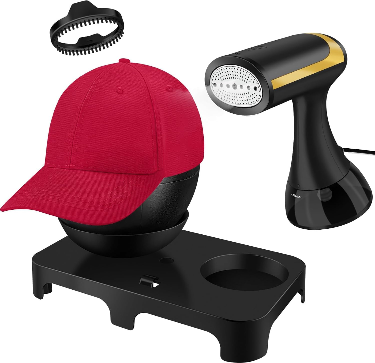 Hat Steamer Shaper, Hat Cleaner for Baseball Caps with Lint Remover Function, Portable Handheld Hat Care for Iron and Dry Cleaning Kit
