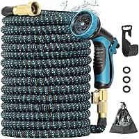 Mangueira 30 Metros Retrátil Flexível Expansível Reforçada De Jardim Borracha 30m Kit Pistola Esguicho com Jatos Diferentes Antitorção Com Trama Focuslar