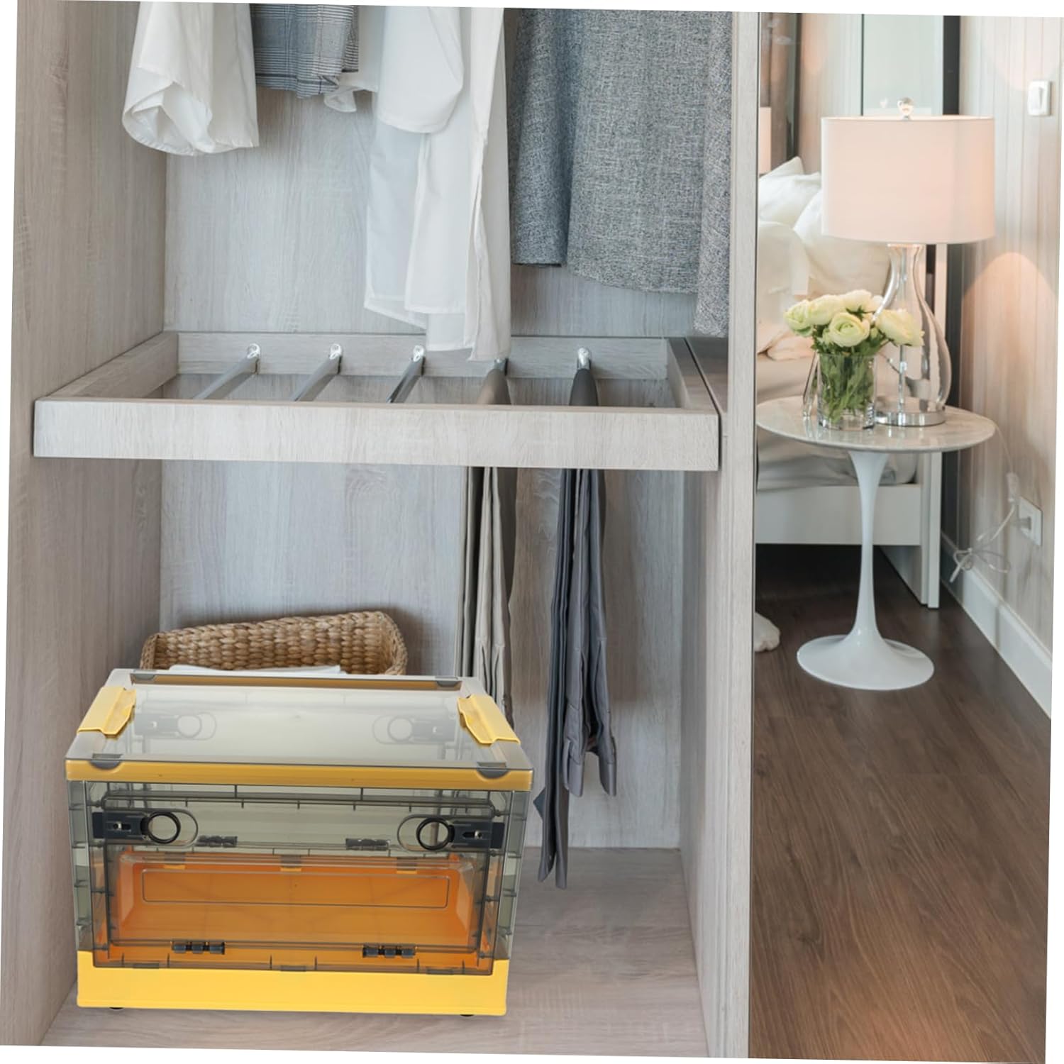 Zerodeko Multi-functional Plastic Storage Box with Lid Household Organizer for Clothes Toys and Sundries Practical and Easy Use Transparent Design for Desktops and Closets