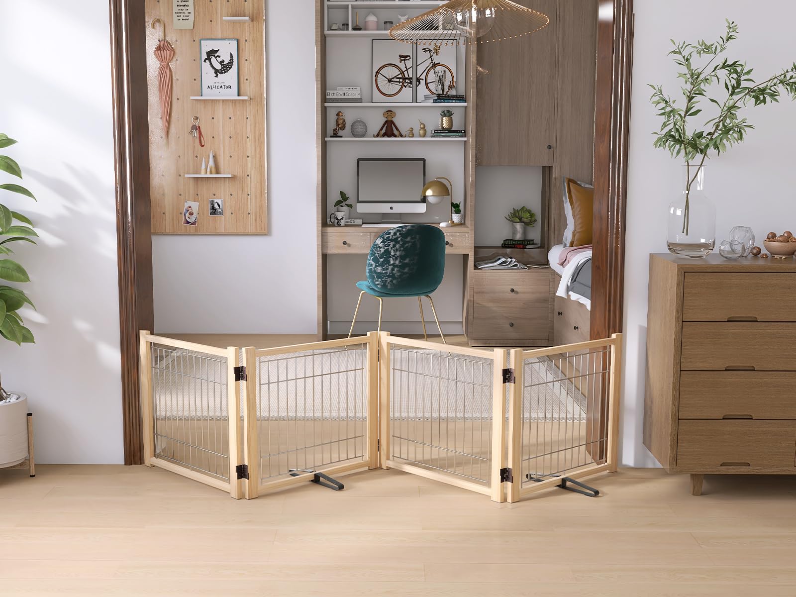 Amazon.co.jp: ペットフェンス 犬 ペットゲート 置くだけ 犬 フェンス