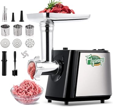 Electric Meat Grinder 12-In-1 2600W Meat Grinder Sausage Stuffer Combo, with Juicer, Kubbe Kit, Meat Chopper, Stainless Steel for Home Kitchen & Commercial