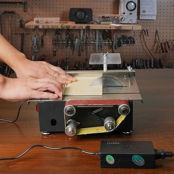 Amazon | ミニテーブルソー、30 x 420 mm ベルトサンダー、研磨