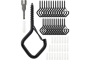 Katerk 25 Pack Screw in Hooks for Outdoor String Light