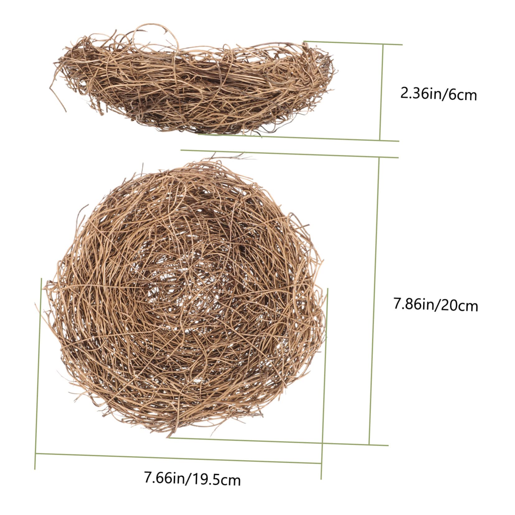 Angoily 5pièces Nid Oiseau Décoratif Rotin Doré Artisanat Fait Main pour Photographie Accessoire De Fête Et Décoration De Jardin pour Pâques Noël Et Événements Plein Air