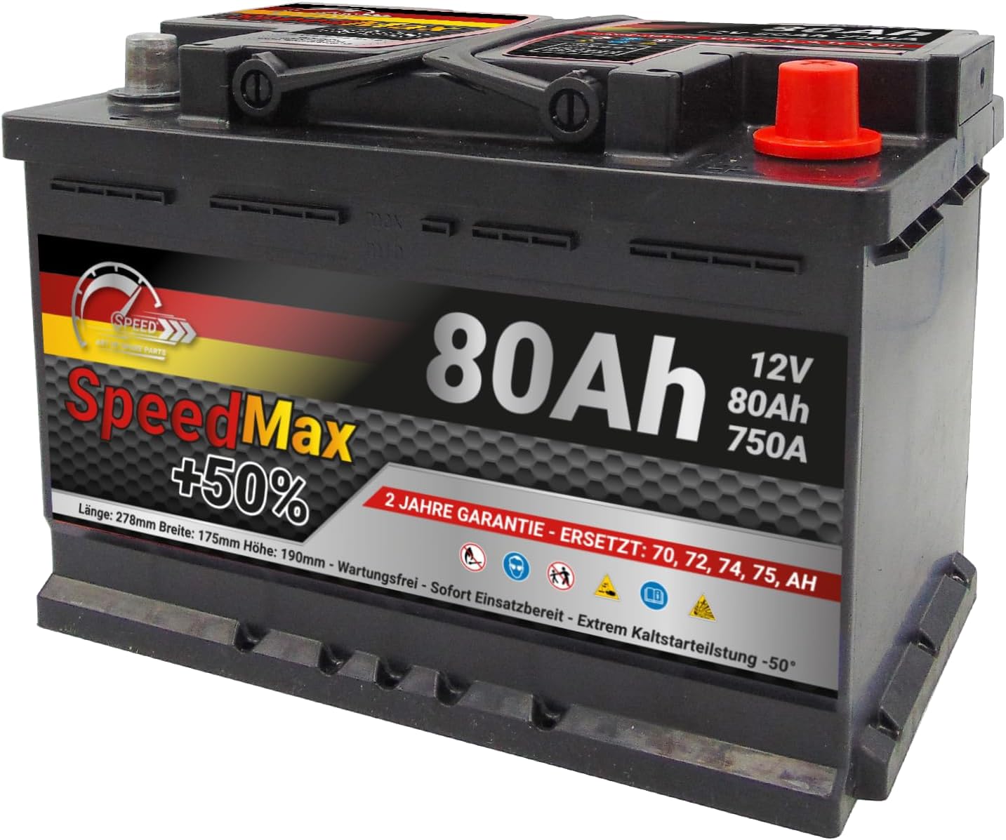 Autobatterie Speed Max ersetzt (80 Ah)