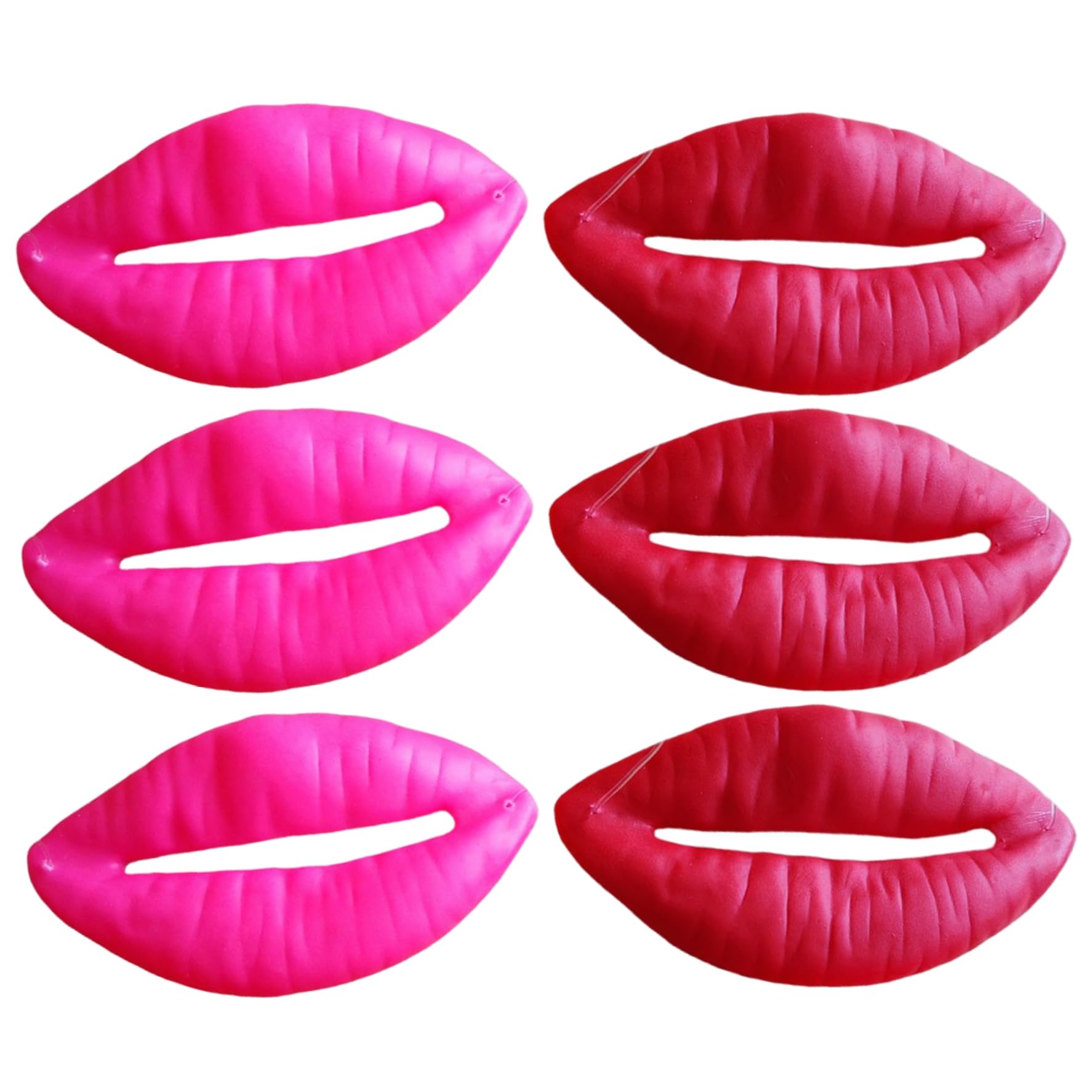 6Pcs Fake Lips, Sausage Mouth Halloween Toys, Vinyl Lip Props with String Funny Joking Big Sausage Lips Cosplay Accessories for Halloween Party Fake Mouth