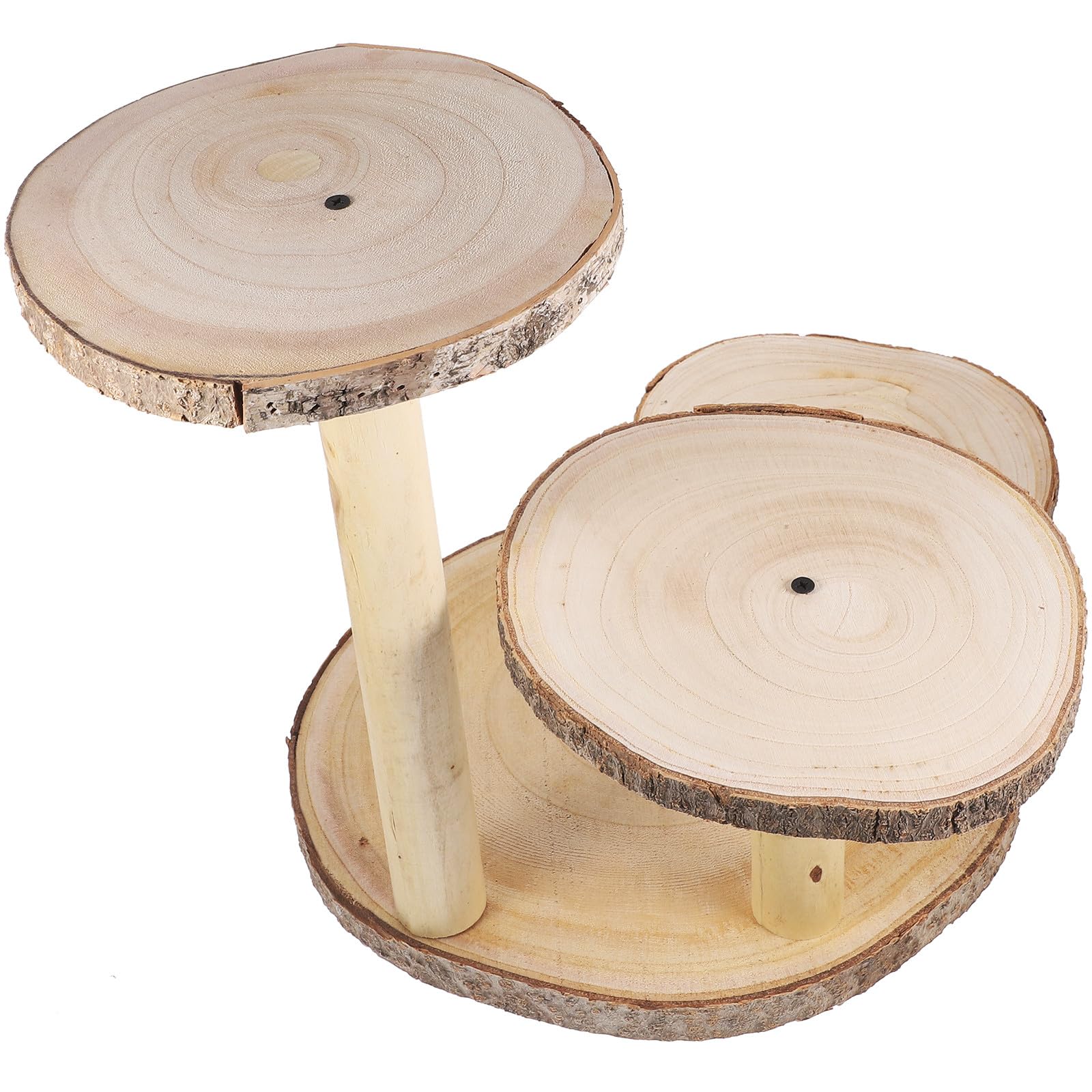 Présentoir à Gâteaux en Bois à 3 Niveaux, Support Multi-étages Rustique, Design Élégant, Facile à Ranger, pour Occasions Spéciales Modernes