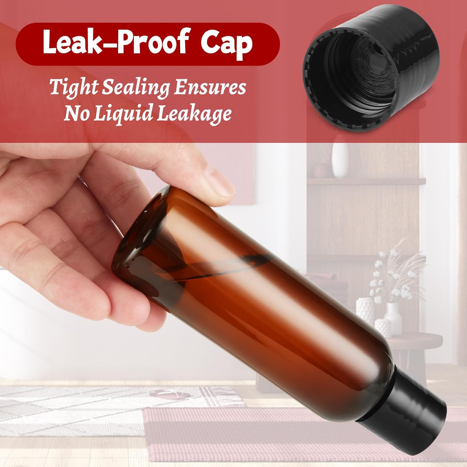 50 PCS 4 Oz Plastic Squeeze Bottles with Disc Top Flip Cap Amber Empty Squeeze Travel Containers 4 Oz Amber Refillable Plastic Bottles with Squeeze Top for Shampoo, Lotions, Cream