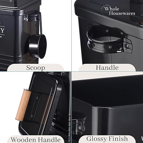 Miniatura 6 de Whole Housewares Contenedor de detergente para ropa  Dispensador de jabón en polvo de lavandería de metal con cucharón, tapa hermética y asas,