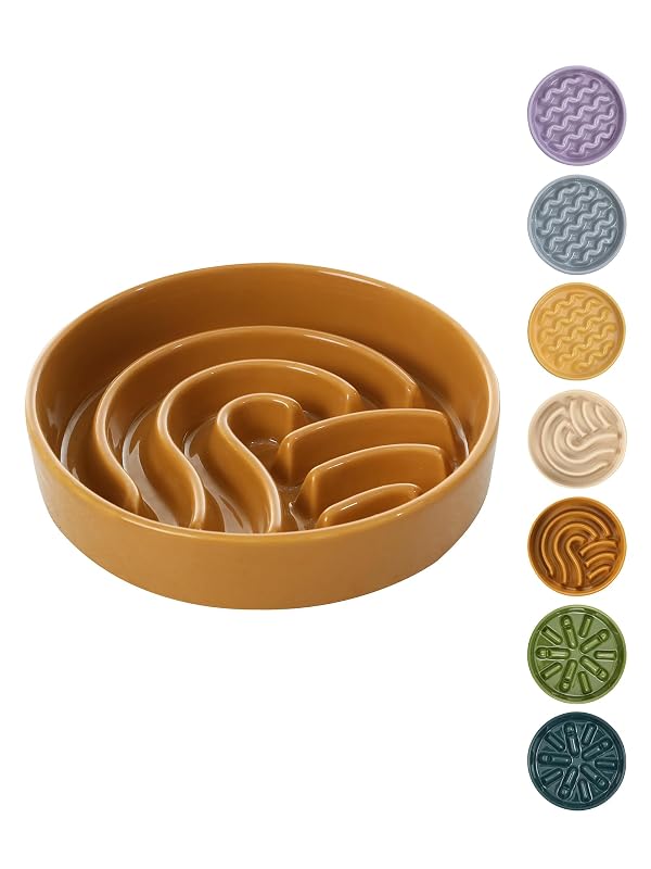 BICOPET Ceramic Slow Feeder Dog Bowl, Orange, Small by BICOPET - Used condition - US$20.66